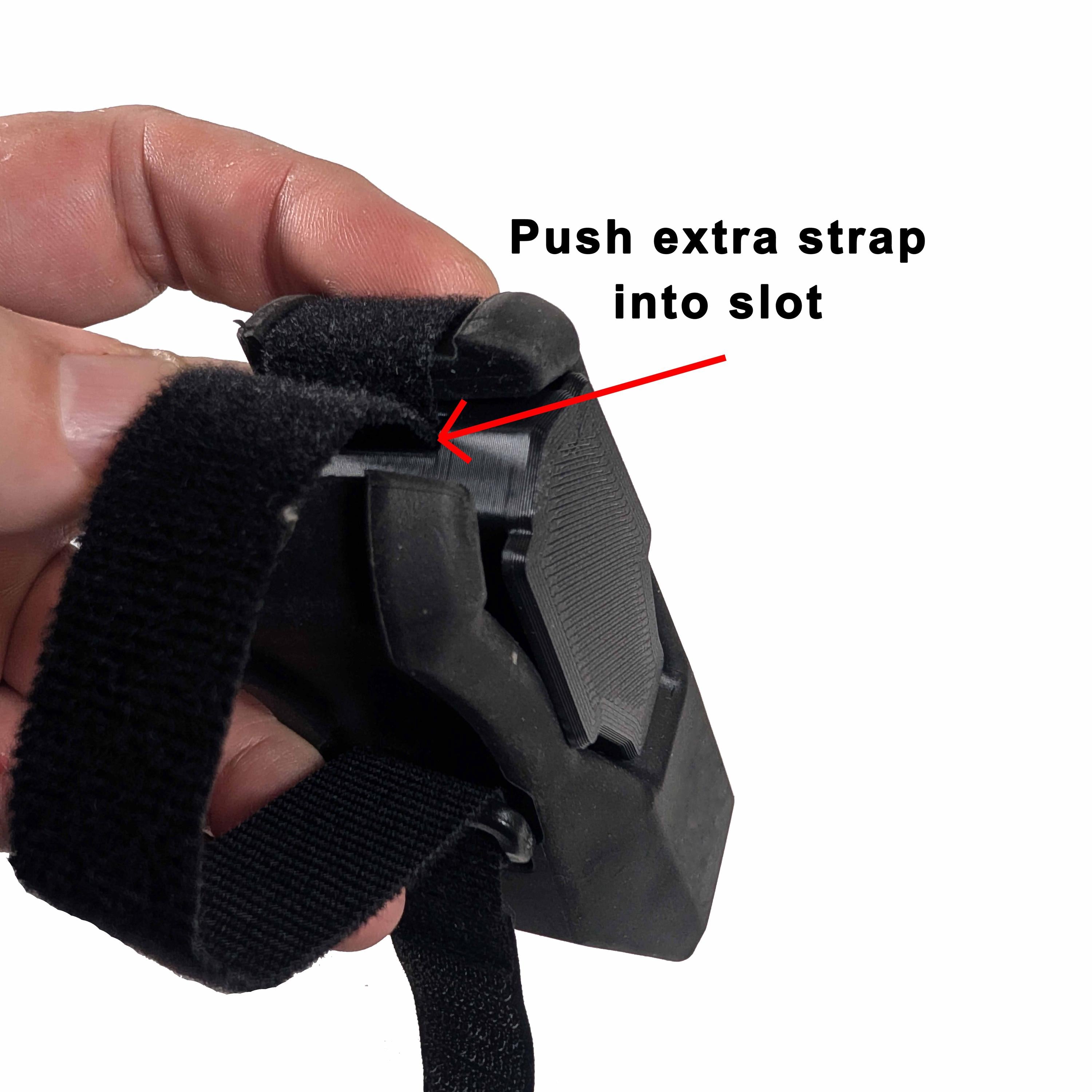 HB PDW Insert showing how to push the strap in the cavity on the insert